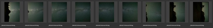 milky way extreme panorama sequence of images